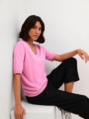 Kaffe Lise V-Neck Short Sleeve T-Shirt - Image 4 of 6