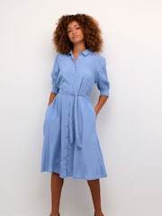 Kaffe Emine Half Sleeve Pocket Shirt Dress - Image 1 of 5
