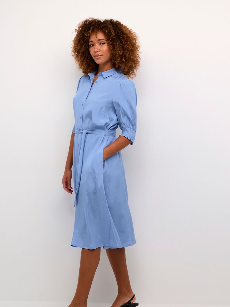 Kaffe Emine Half Sleeve Pocket Shirt Dress - Image 2 of 5