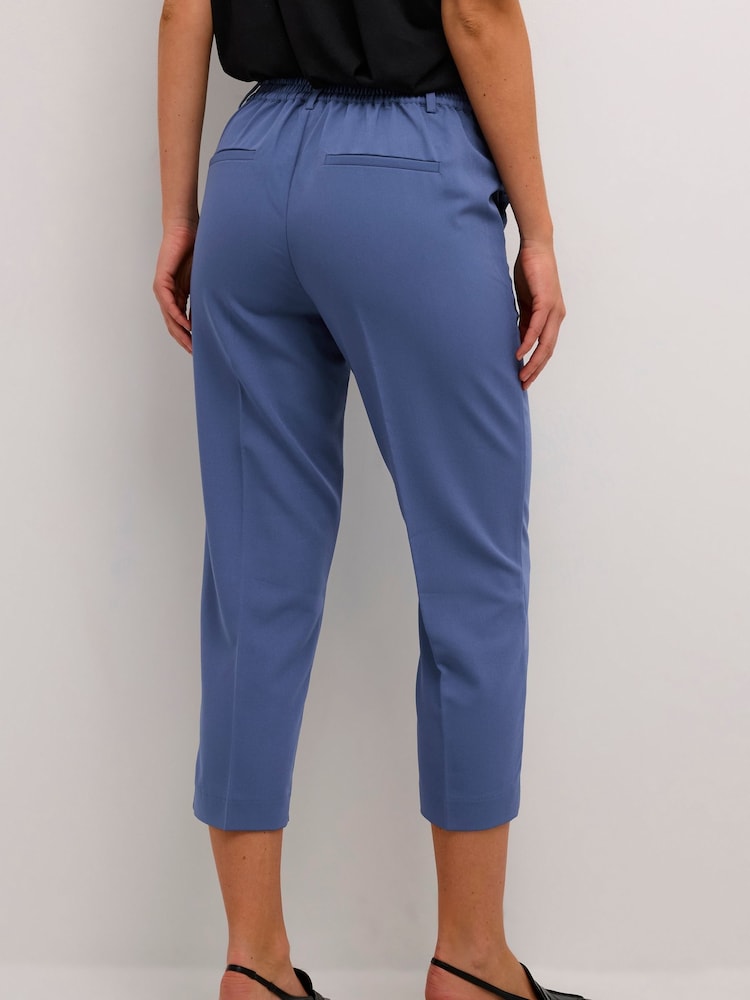 Kaffe Kasakura HW Cropped Relaxed Fit High Waist Length Regular Leg Trousers - Image 2 of 5