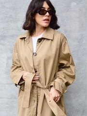 Kaffe KAelise Knee Length Buttons Trench Coat - Image 1 of 6