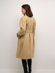 Kaffe KAelise Knee Length Buttons Trench Coat - Image 3 of 6