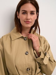 Kaffe KAelise Knee Length Buttons Trench Coat - Image 4 of 6