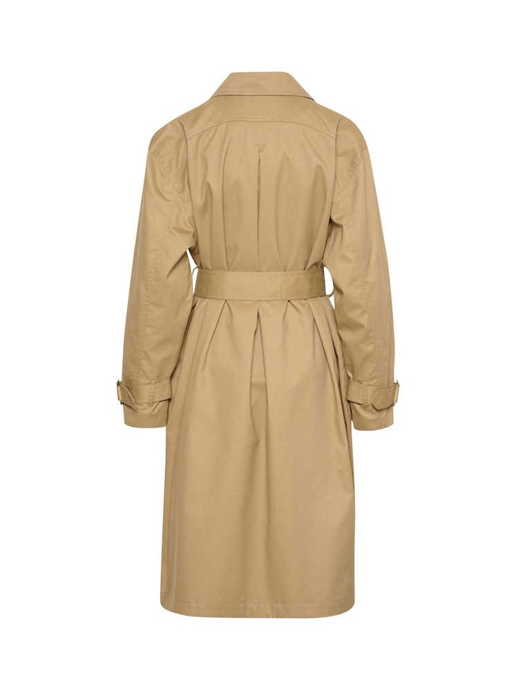 Kaffe KAelise Knee Length Buttons Trench Coat - Image 6 of 6