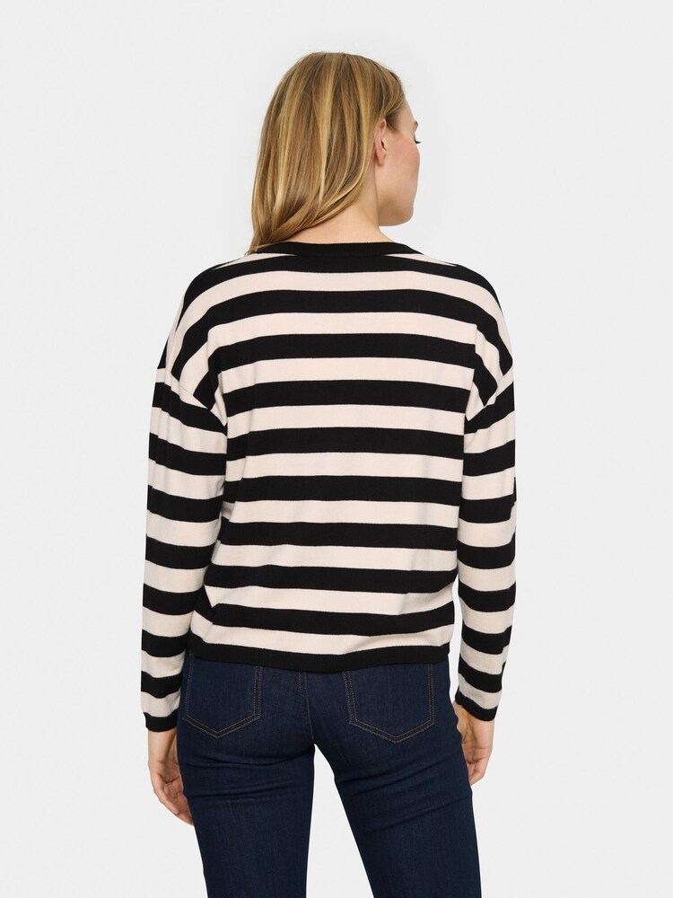 Saint Tropez Fikam V-Neck Long Sleeve Pullover Black Jumper - Image 2 of 6