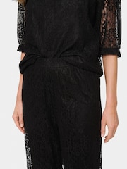 Saint Tropez Filipa High-Waisted Lace Black Trousers - Image 3 of 4