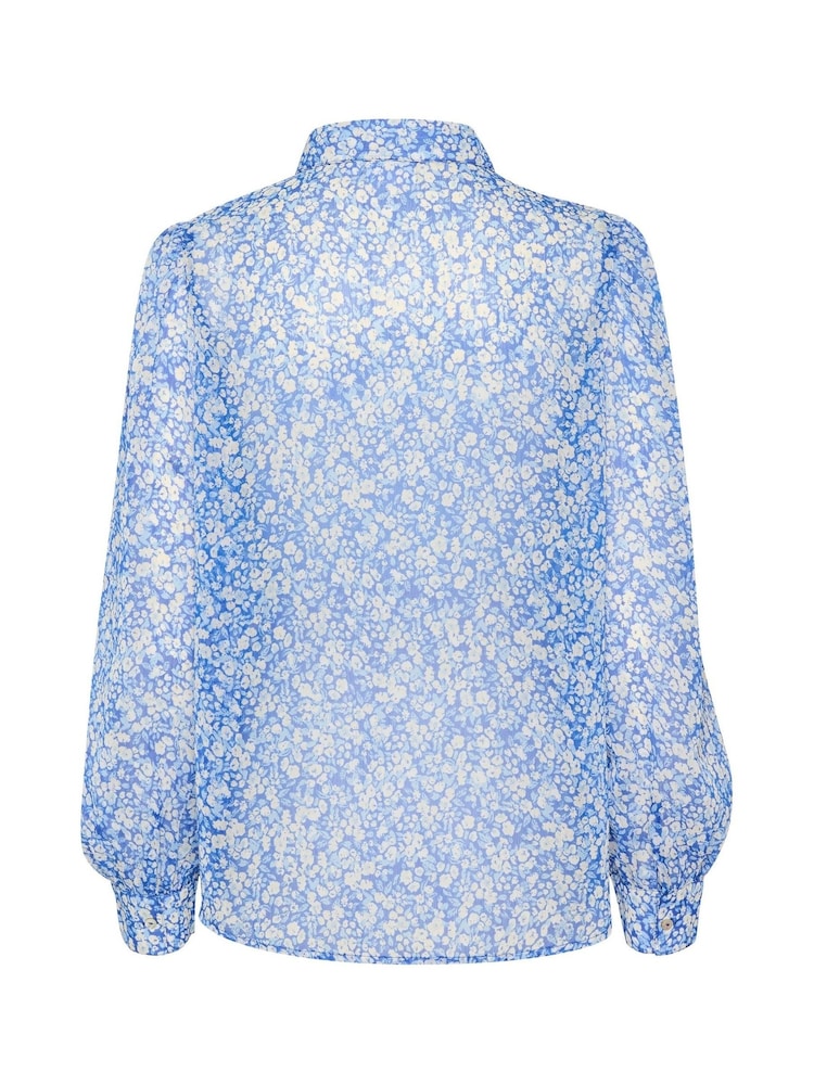 Saint Tropez Regular Fit Blue Avi Printed Chiffon Shirt - Image 5 of 5 Saint Tropez Regular Fit Blue Avi Printed Chiffon Shirt - Image 5 of 5
