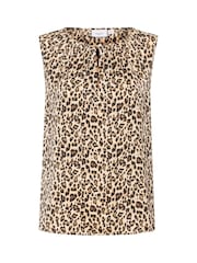 Saint Tropez Vanea Sleeveless Round Neck Animal Print Top - Image 1 of 2