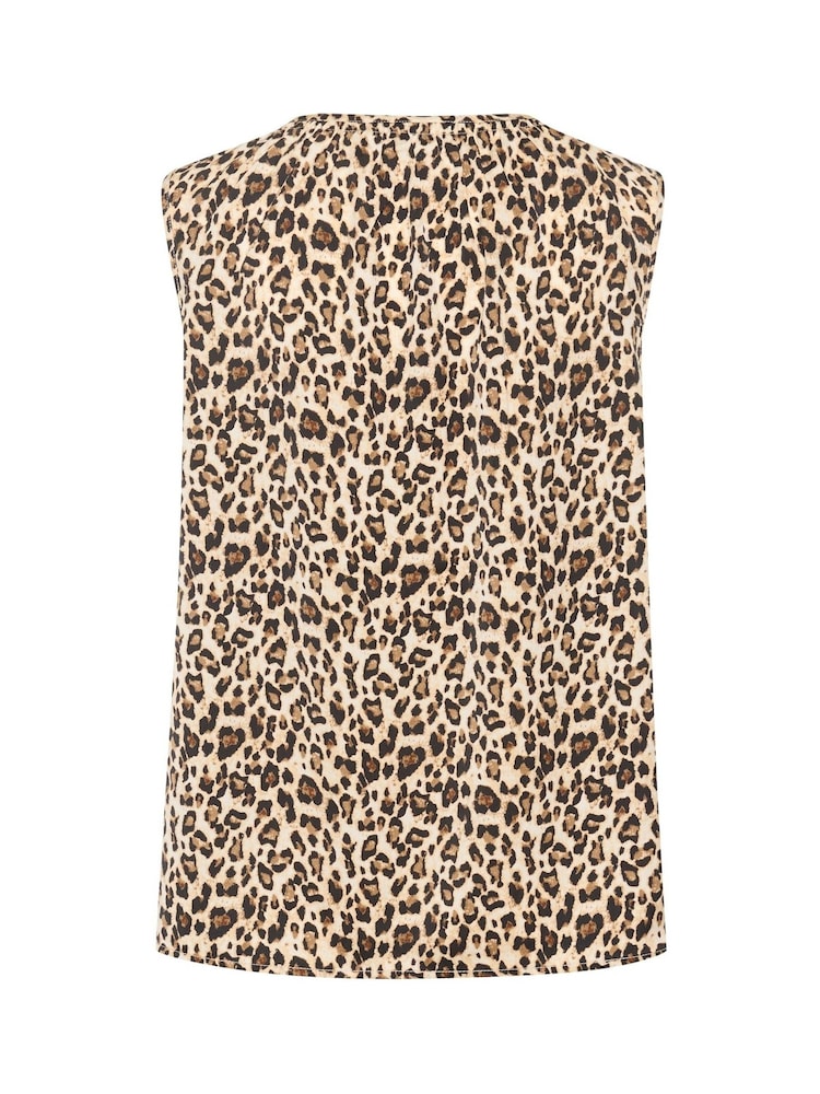 Saint Tropez Vanea Sleeveless Round Neck Animal Print Top - Image 2 of 2