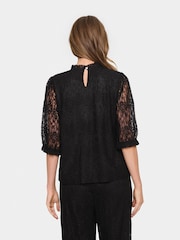 Saint Tropez Filipa Lace High Neck Black Blouse - Image 2 of 3