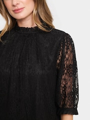 Saint Tropez Filipa Lace High Neck Black Blouse - Image 3 of 3