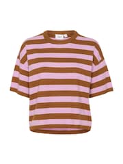 Saint Tropez Fikam Short Sleeve Striped Brown Pullover - Image 4 of 5