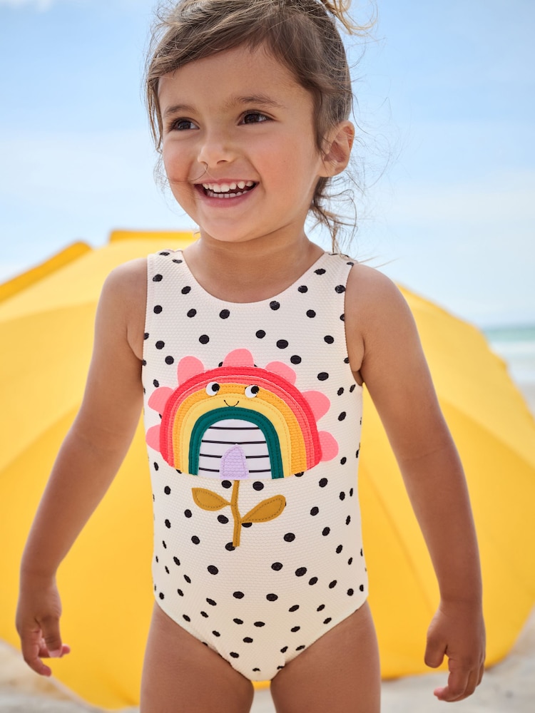 Ecru Spot Rainbow Swimsuit (3mths-7yrs) - Image 1 of 8