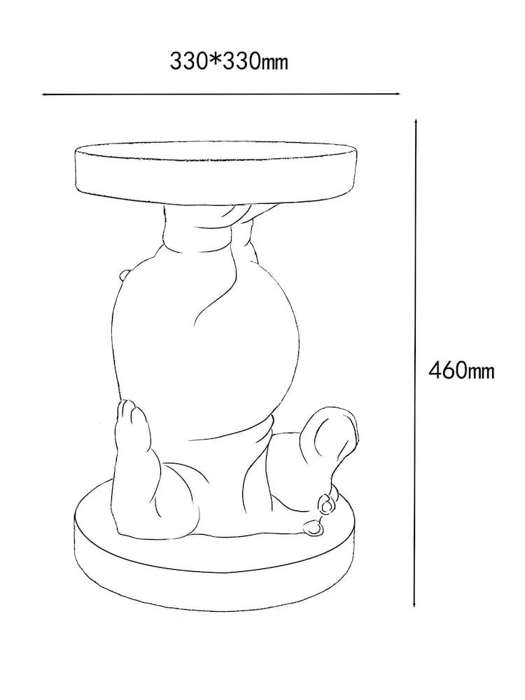 Grey Hattie Hippo Resin Shaped Side Table - Image 7 of 7 Grey Hattie Hippo Resin Shaped Side Table - Image 7 of 7