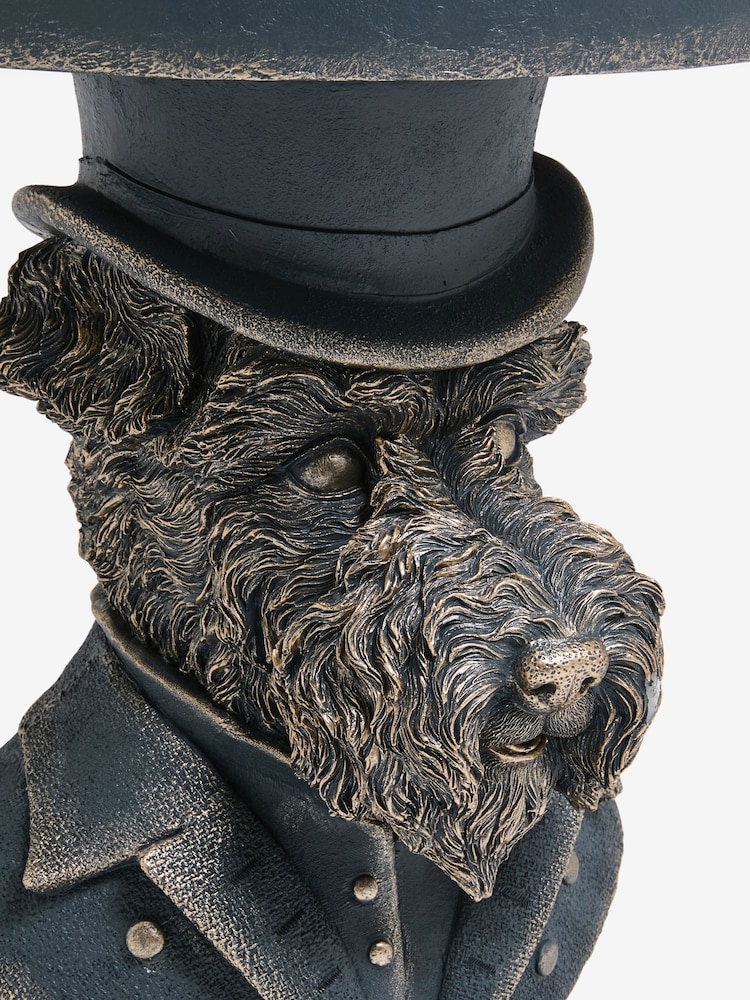 Grey Schnauzer dog resin Shaped Side Table - Image 6 of 6