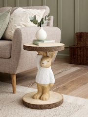 Natural Rosie Rabbit Resin Shaped Side Table - Image 1 of 6