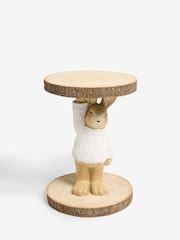 Natural Rosie Rabbit Resin Shaped Side Table - Image 2 of 6