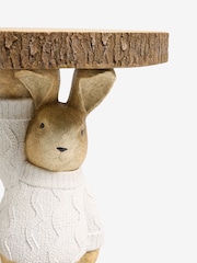 Natural Rosie Rabbit Resin Shaped Side Table - Image 4 of 6