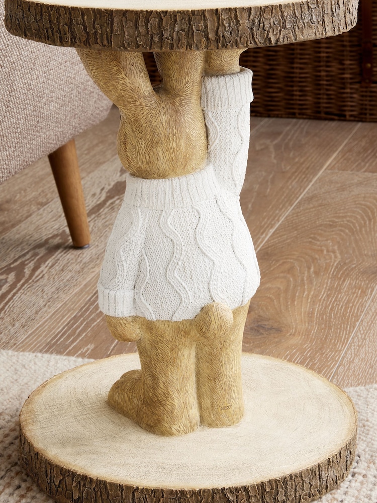 Natural Rosie Rabbit Resin Shaped Side Table - Image 6 of 6