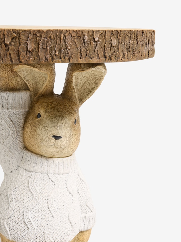 Natural Rosie Rabbit Resin Shaped Side Table - Image 7 of 7 Natural Rosie Rabbit Resin Shaped Side Table - Image 7 of 7