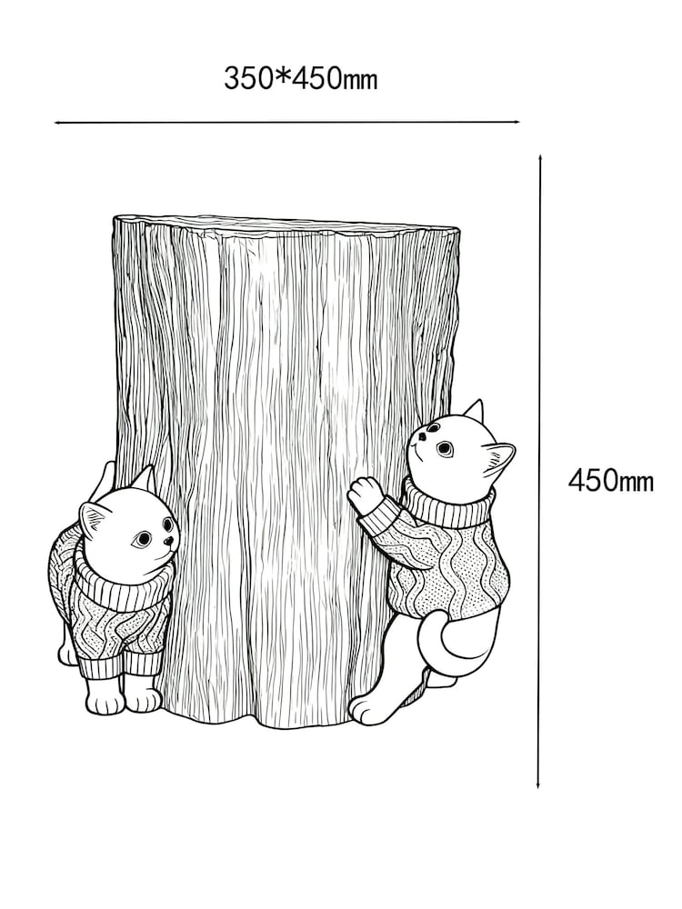 Natural Cats Resin Shaped Side Table - Image 6 of 6