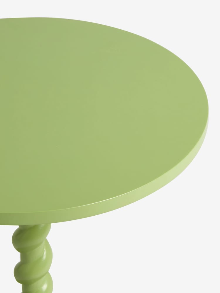 Green Twisted Base Side Table - Image 4 of 4