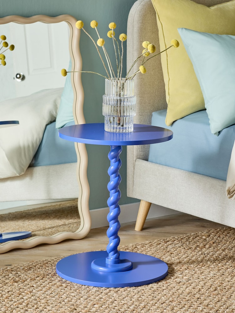 Blue Twisted Base Side Table - Image 1 of 4