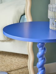 Blue Twisted Base Side Table - Image 2 of 4