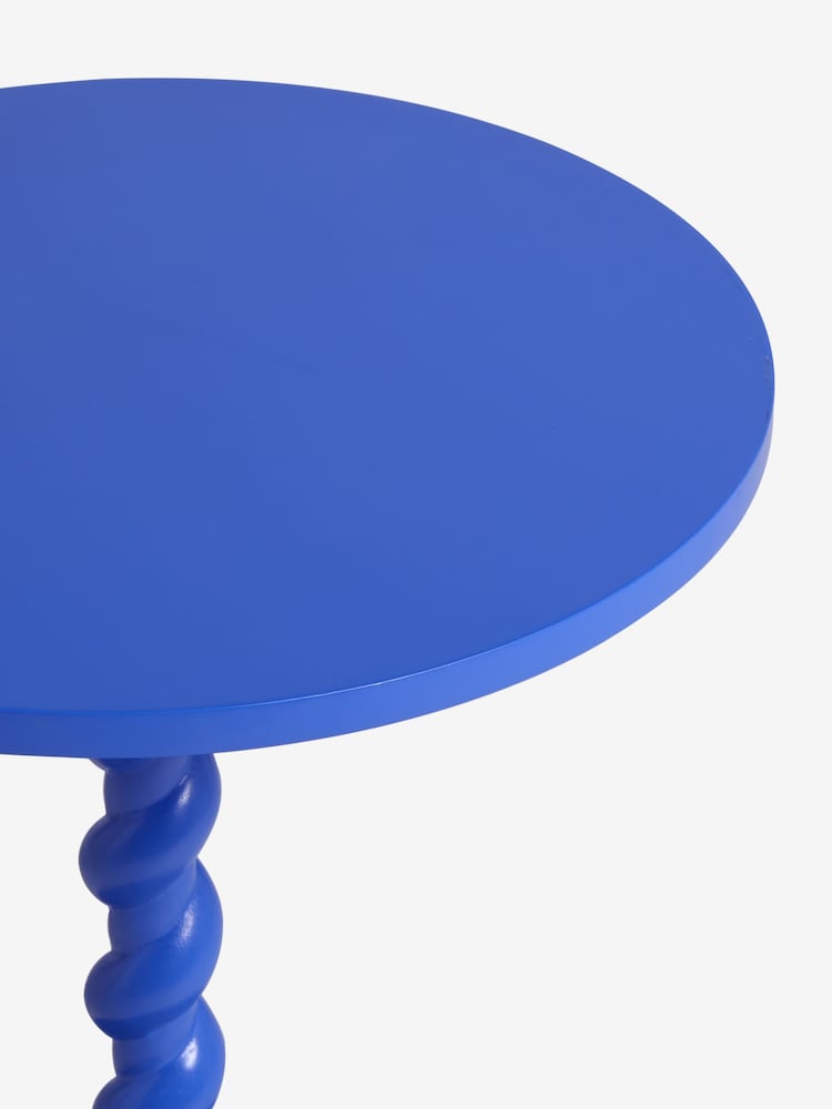 Blue Twisted Base Side Table - Image 4 of 4