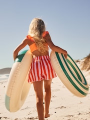 Purple/Orange Stripe Beach Shorts (3-16yrs) - Image 2 of 7