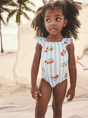 Blue Tomato Stripe Frill Shoulder Swimsuit (3mths-7yrs) - Image 1 of 7