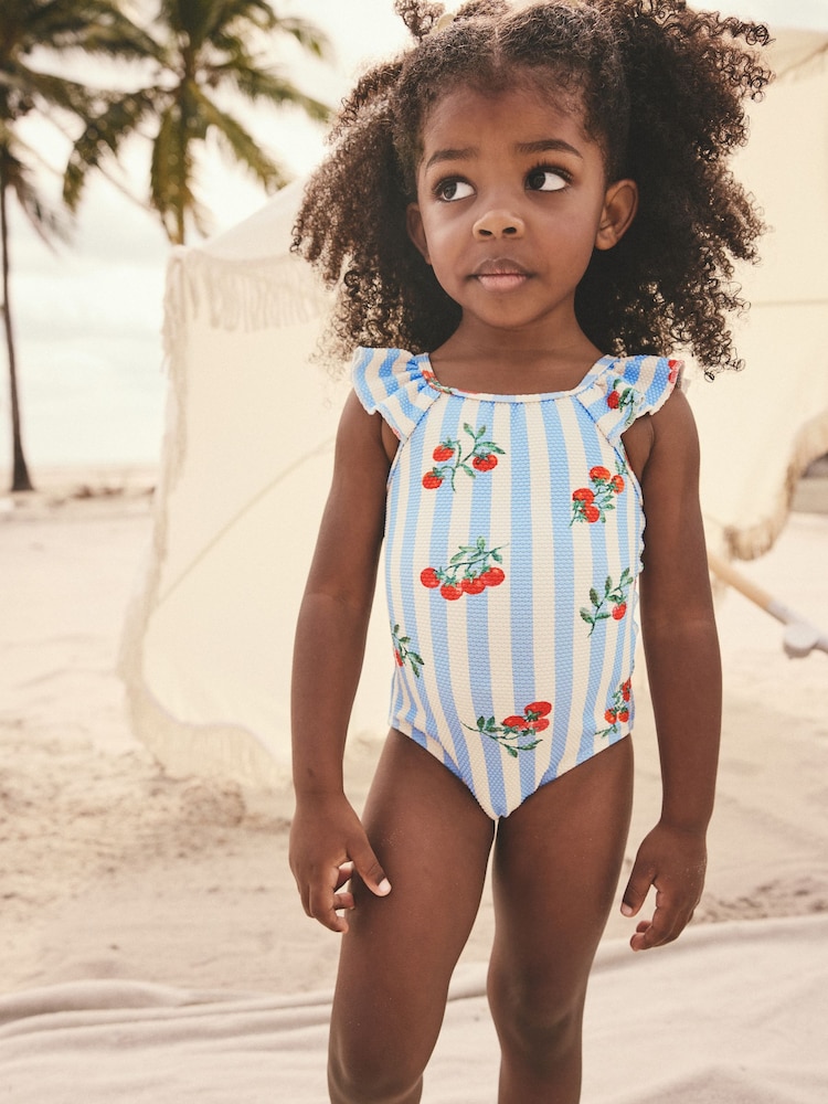 Blue Tomato Stripe Frill Shoulder Swimsuit (3mths-7yrs) - Image 1 of 7