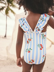 Blue Tomato Stripe Frill Shoulder Swimsuit (3mths-7yrs) - Image 2 of 7
