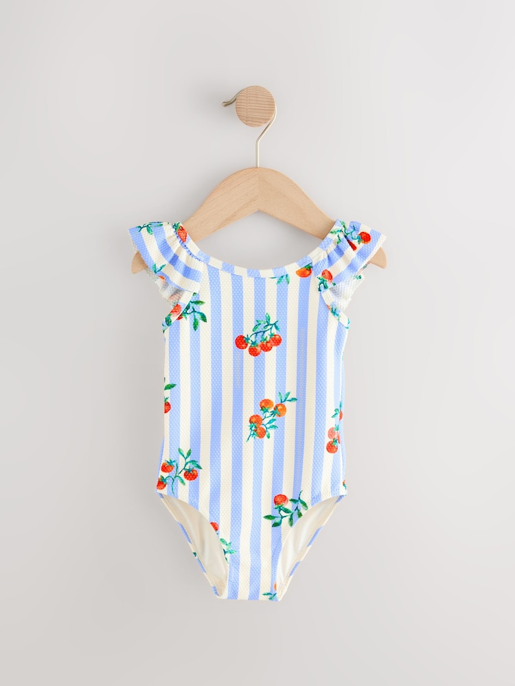 Blue Tomato Stripe Frill Shoulder Swimsuit (3mths-7yrs) - Image 4 of 7
