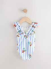 Blue Tomato Stripe Frill Shoulder Swimsuit (3mths-7yrs) - Image 5 of 7