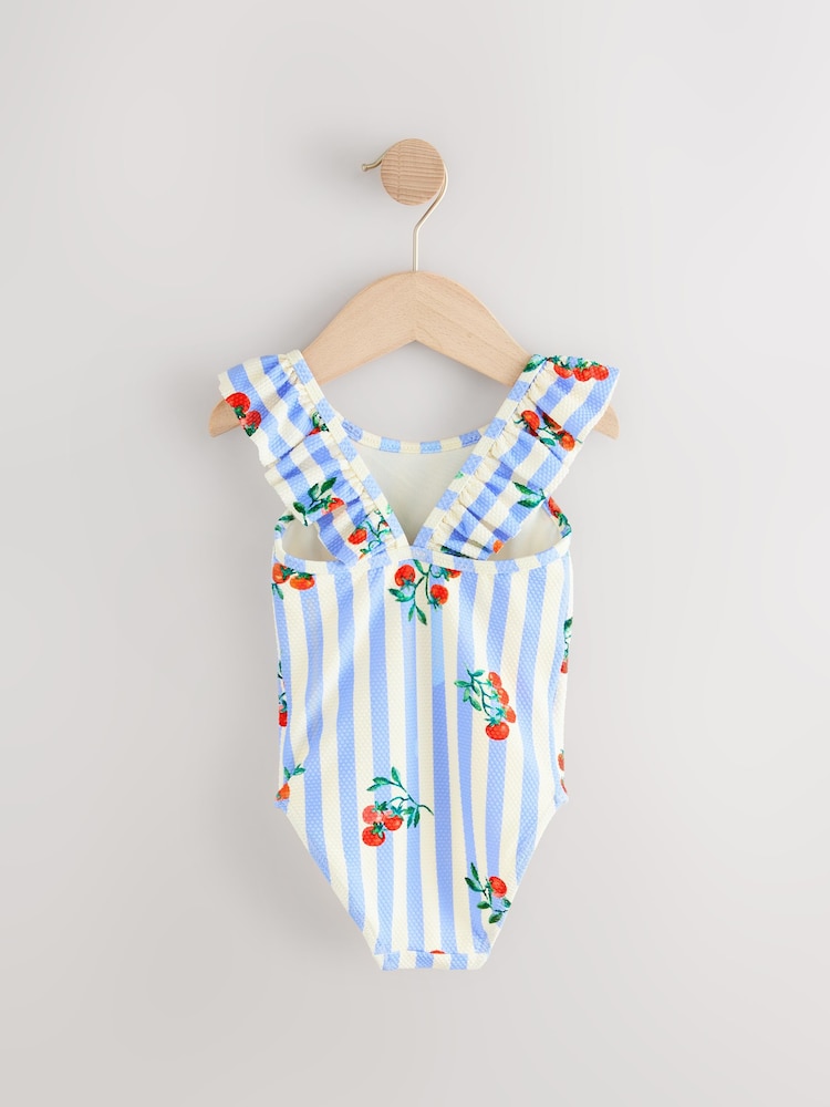 Blue Tomato Stripe Frill Shoulder Swimsuit (3mths-7yrs) - Image 5 of 7