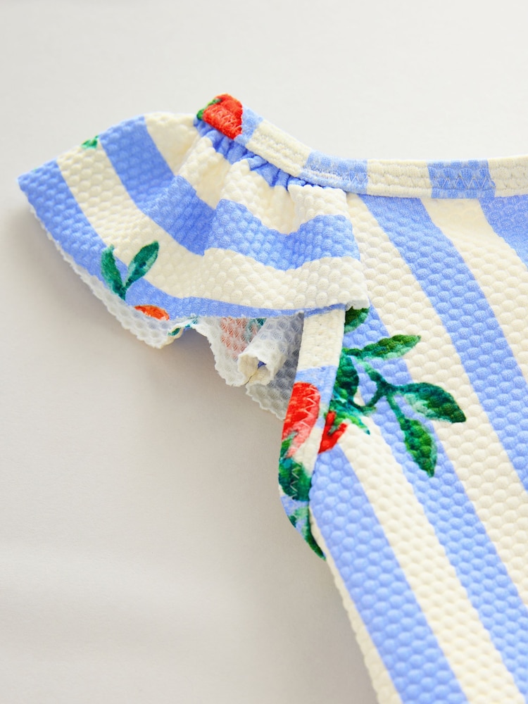 Blue Tomato Stripe Frill Shoulder Swimsuit (3mths-7yrs) - Image 6 of 7