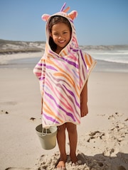 Bright Zebra Towelling 100% Cotton Poncho (9mths-10yrs) - Image 1 of 8