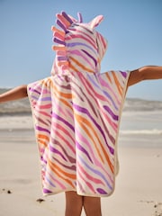 Bright Zebra Towelling 100% Cotton Poncho (9mths-10yrs) - Image 3 of 8