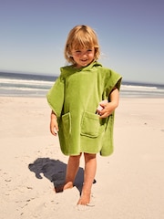 Green Frog Towelling 100% Cotton Poncho (9mths-10yrs) - Image 2 of 8