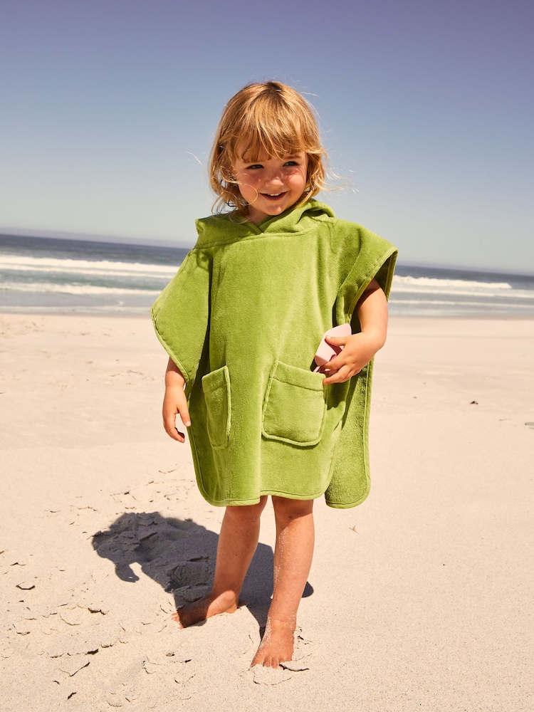 Green Frog Towelling 100% Cotton Poncho (9mths-10yrs) - Image 2 of 8