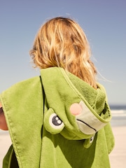Green Frog Towelling 100% Cotton Poncho (9mths-10yrs) - Image 4 of 8