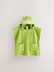 Green Frog Towelling 100% Cotton Poncho (9mths-10yrs) - Image 5 of 8