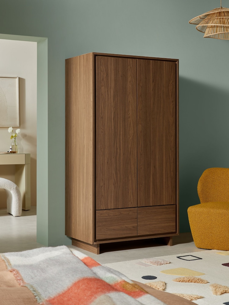 MADE.COM Dark Walnut Effect Kaci Double Wardrobe - Image 1 of 5
