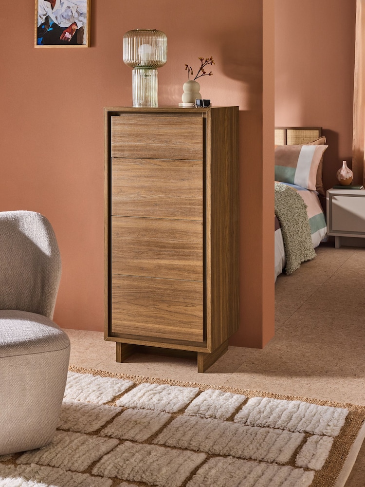 MADE.COM Dark Walnut Effect Kaci Tall Chest of Drawers - Image 1 of 5