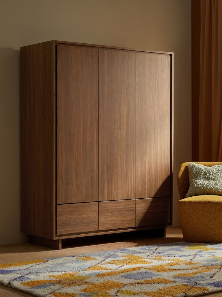 MADE.COM Dark Walnut Effect Kaci Triple Wardrobe - Image 1 of 5