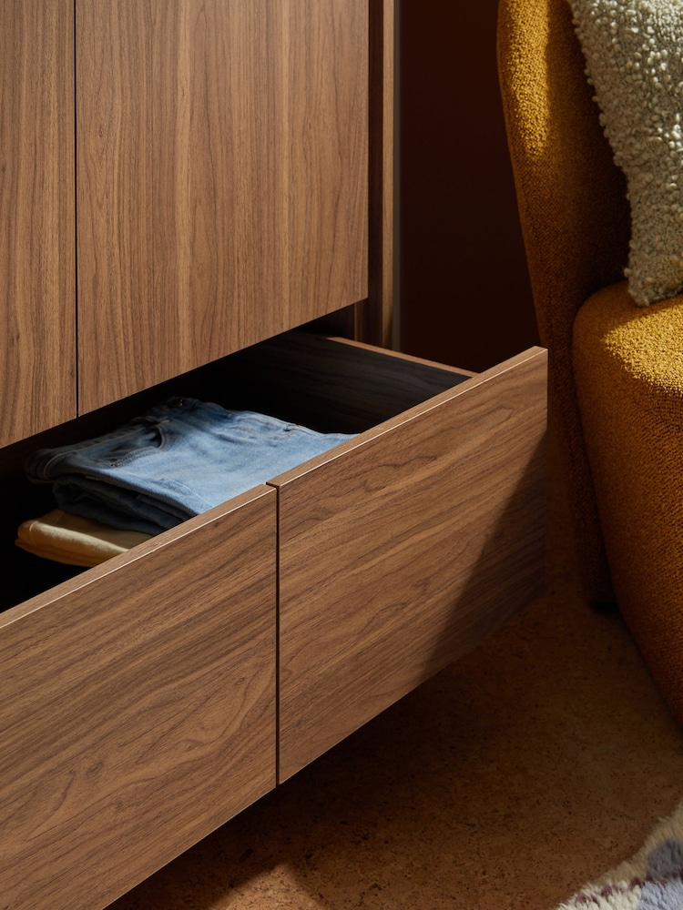 MADE.COM Dark Walnut Effect Kaci Triple Wardrobe - Image 2 of 5
