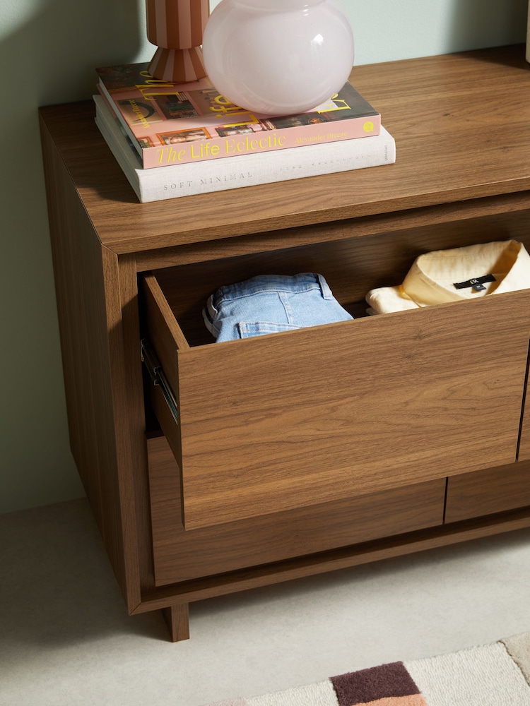 MADE.COM Dark Walnut Effect Kaci Wide Chest of Drawers - Image 2 of 5