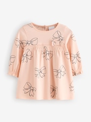 Peach Pink Jersey Bow Dress - Image 1 of 1
