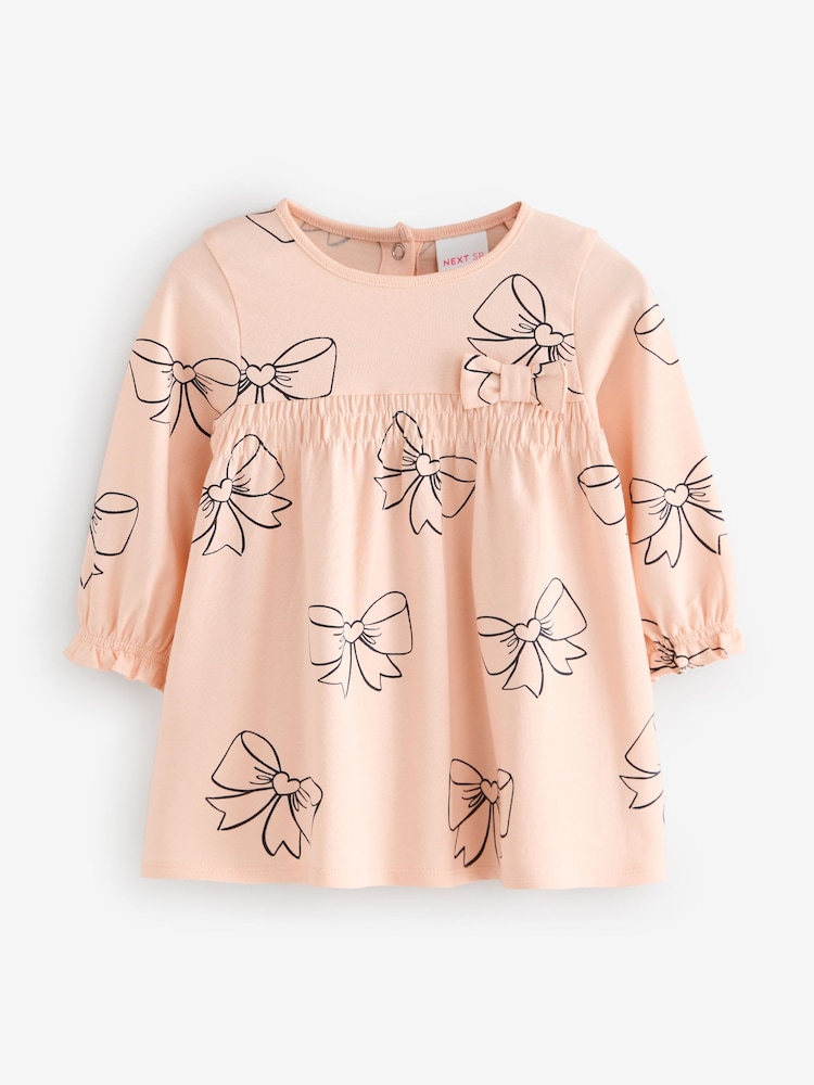 Peach Pink Jersey Bow Dress - Image 1 of 1